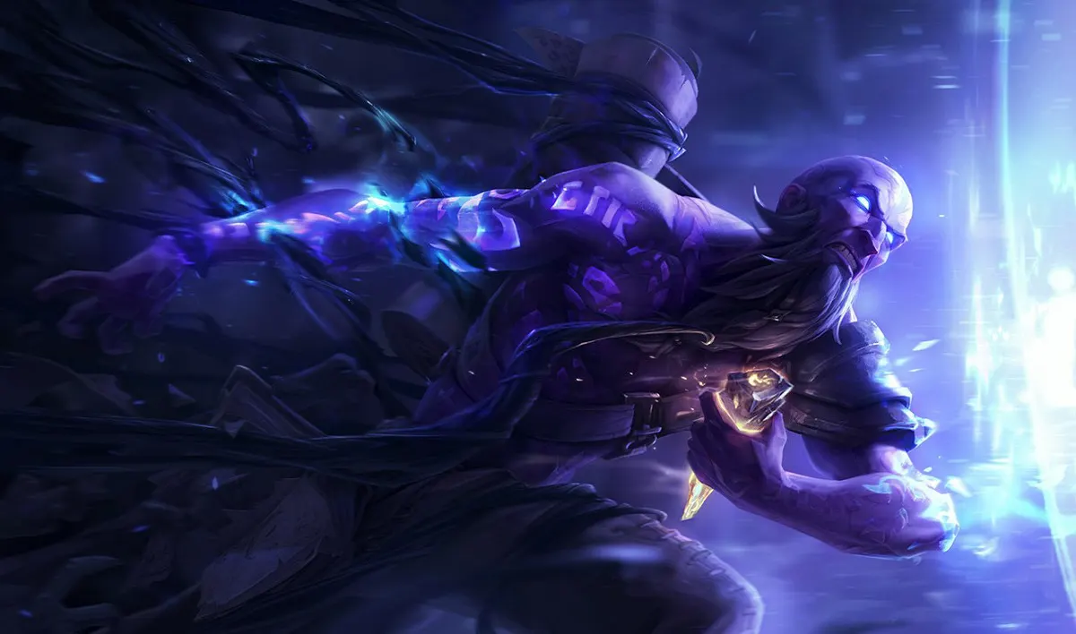 Ryze splash art, the Rune Mage surrounded by glowing runes